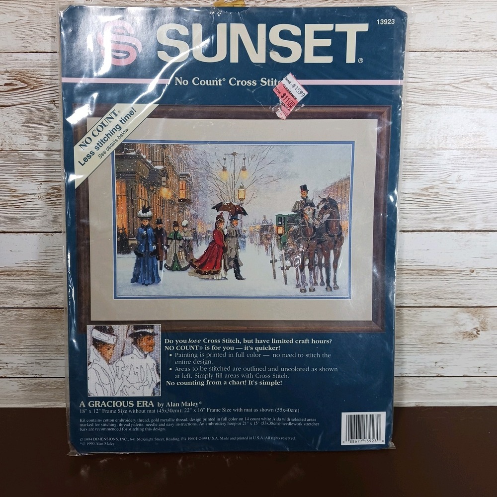SUNSET No Count Cross Stitch Kit #13923 "A Gracious Era" by Alan Maley